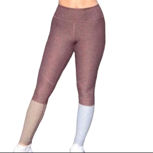 Outdoor Voices Dipped Warm Up Leggings Colorblock Acorn Brown Size S - Picture 1 of 10